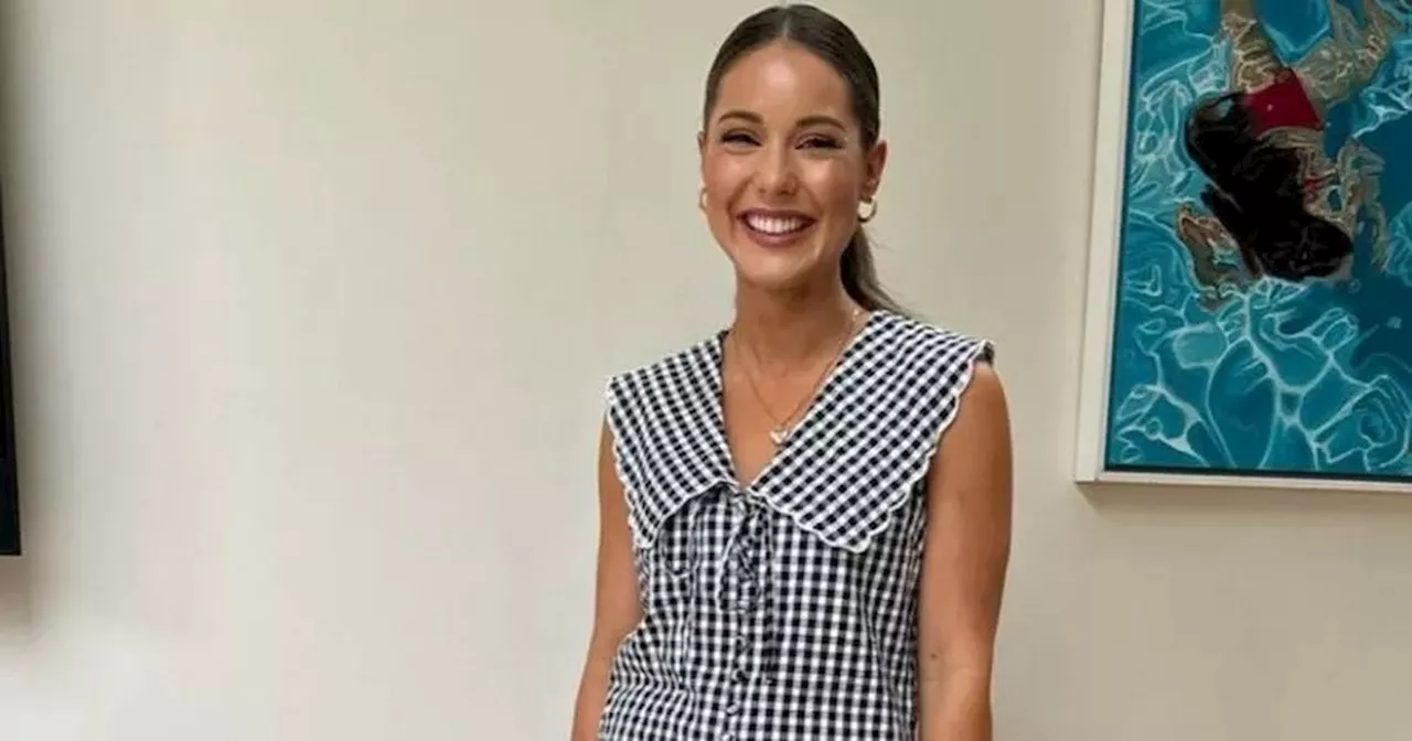 Louise Thompson flaunts chic Nobody's Child gingham blouse slashed to under £50