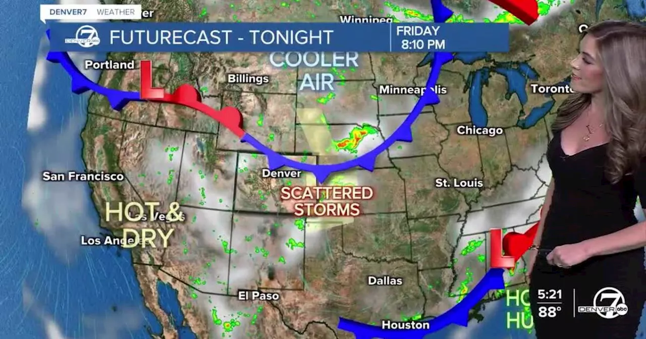 Cooler, with scattered storms across the Denver metro-area this weekend