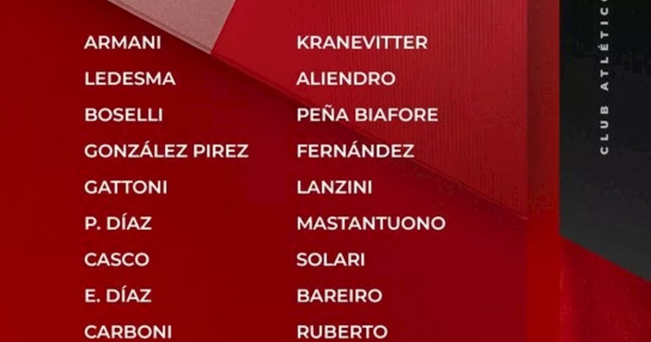 Con Borja y Armani adentro, los convocados de River vs. Lanús