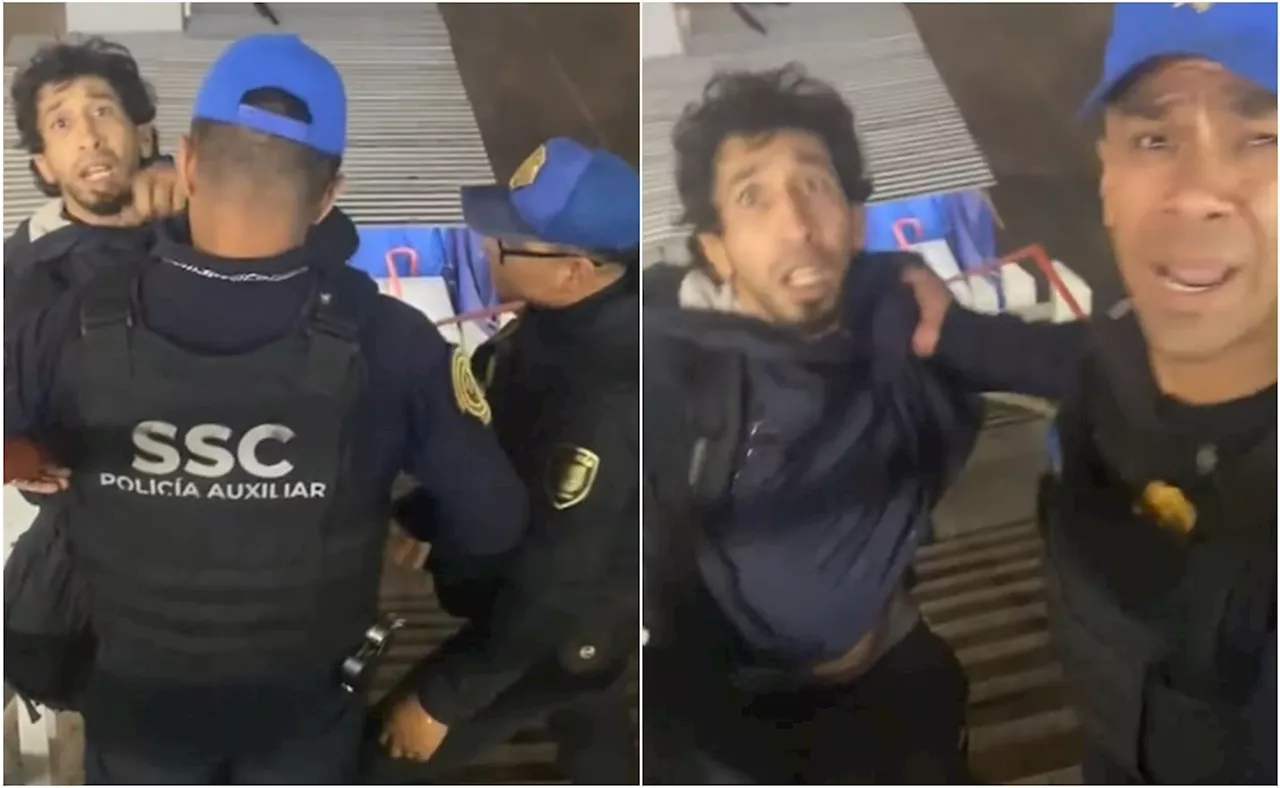 Tras video íntimo de Luna Bella, policías sacan a hombre con perrito del Metro de la CDMX