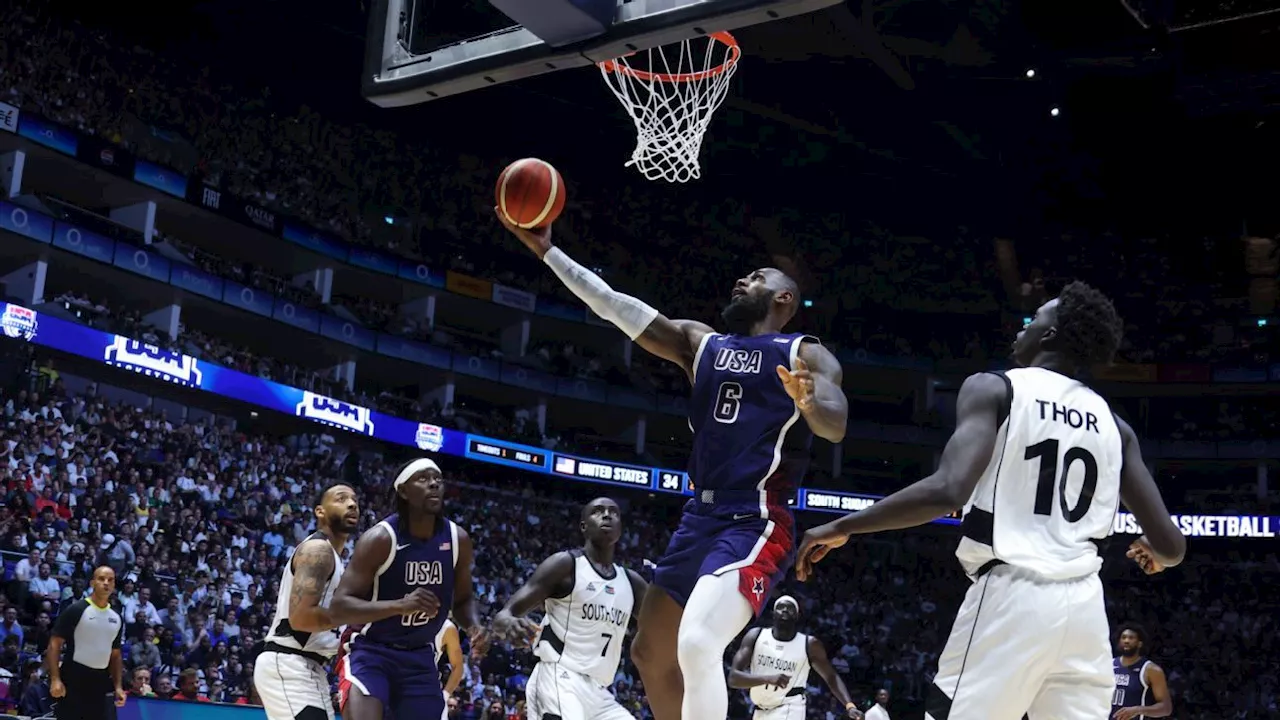 LeBron James comanda virada dos Estados Unidos contra Sudão do Sul antes de Olimpíadas