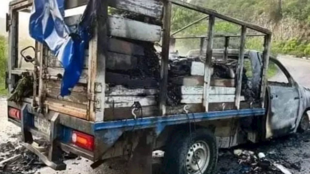 Defensor comunitario es asesinado junto a su esposa e hija en Oaxaca; quemaron su camioneta con ellos dentro