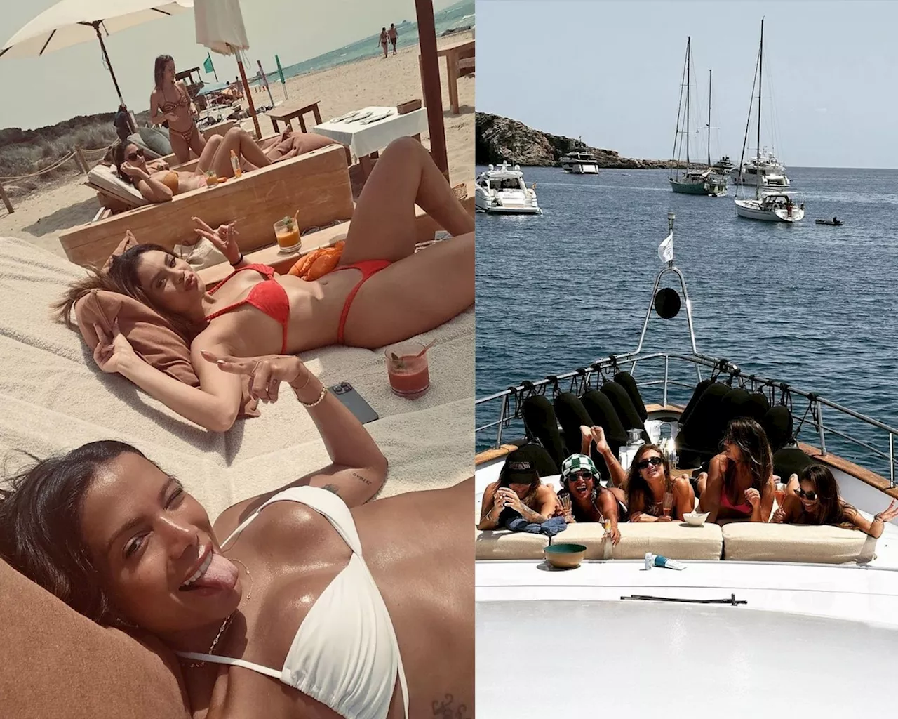 Lexa abre álbum de fotos ao lado de Anitta e Bruna Griphao em Ibiza, na Espanha