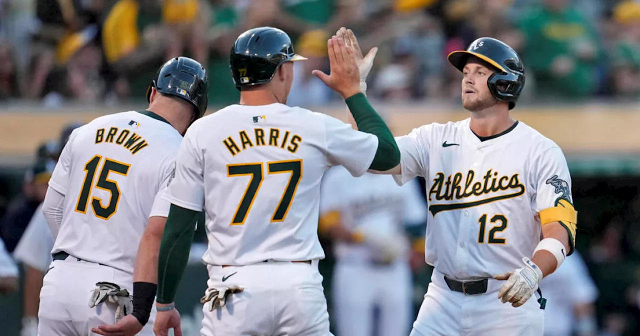 Swingin' A's power past Angels 13-3 but lose Wilson to hamstring strain