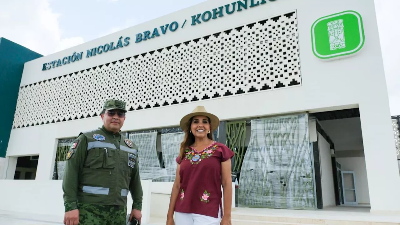 Recorre Mara Lezama y SEDENA el progreso de la Estación del Tren Maya Nicolás Bravo/Kohunlich