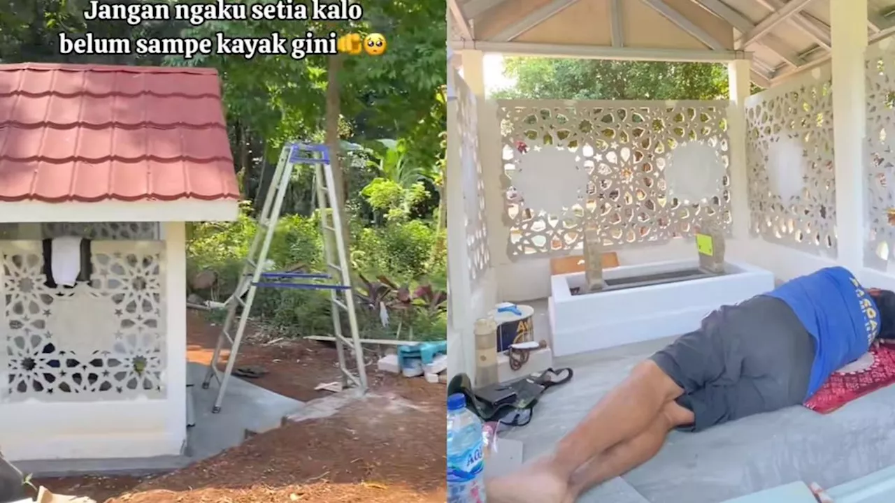 Viral Pria Tidur di Samping Makam Istri dan Sudah Siapkan Kuburan yang Bersebelahan