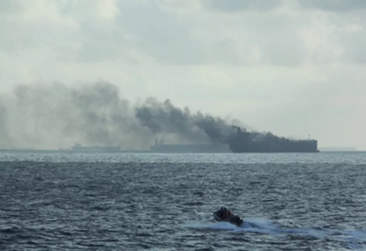 Malaysia coast guard tracking oil tanker that went dark after crashing with another off Singapore