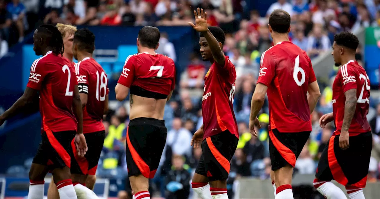 Rangers vs Manchester United live score and goal updates as Amad opens scoring