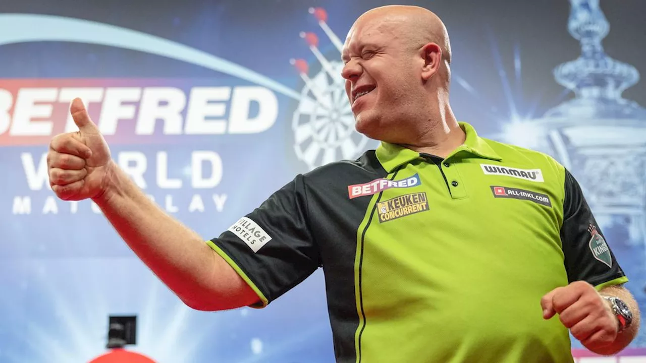 Drie geniale pijlen leveren Van Gerwen finaleplek op bij World Matchplay