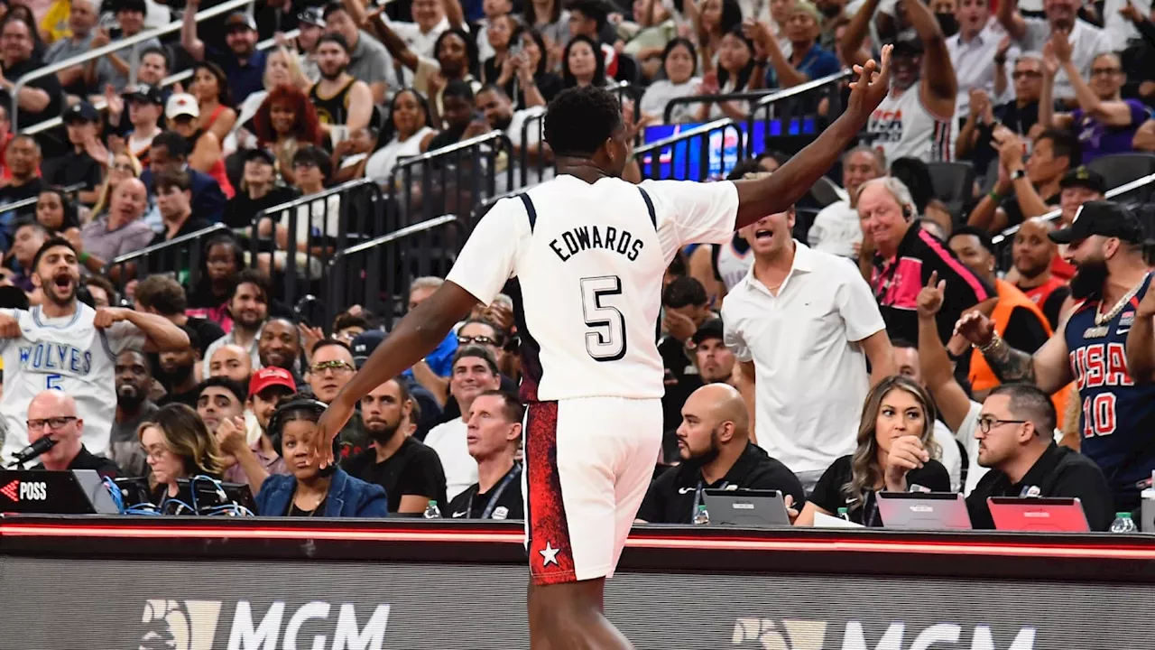 Anthony Edwards beats Steph Curry in half-court shootout at Team USA practice