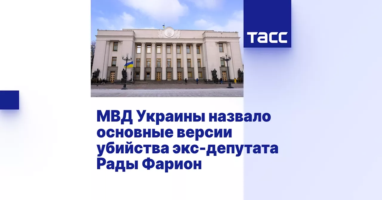 МВД Украины назвало основные версии убийства экс-депутата Рады Фарион