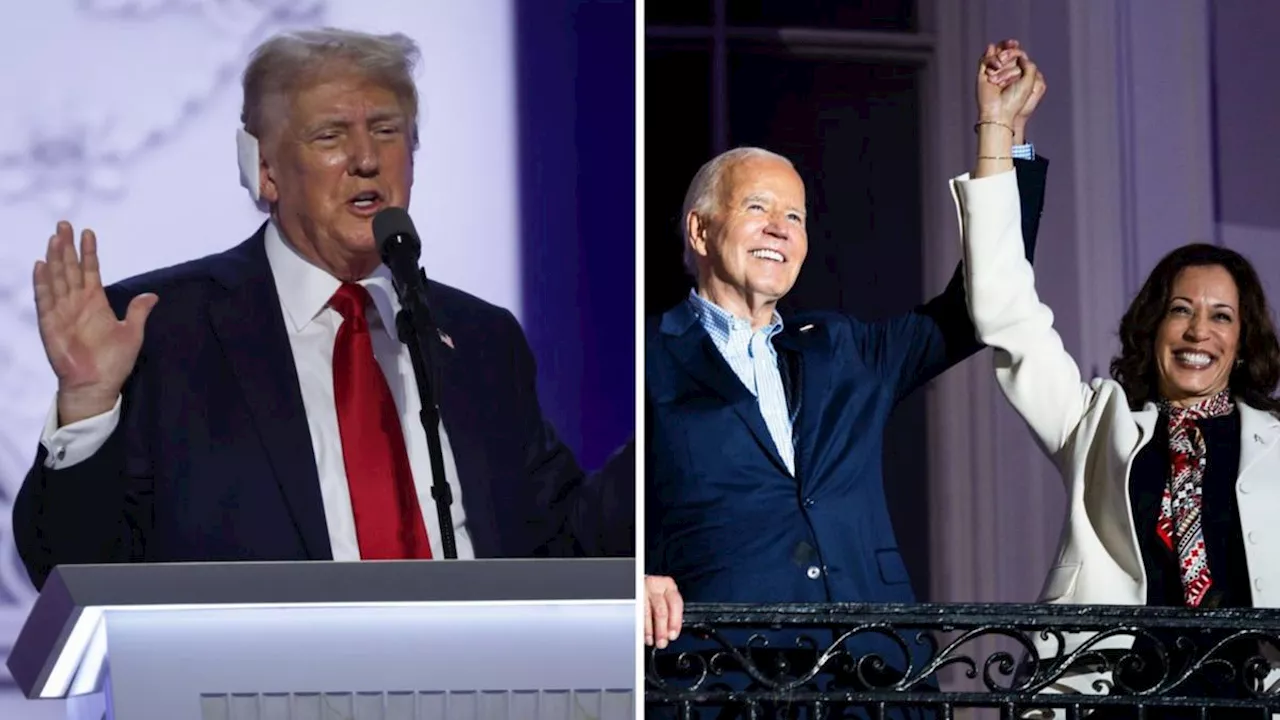 Former US President Donald Trump responds to President Joe Biden dropping out of presidential race