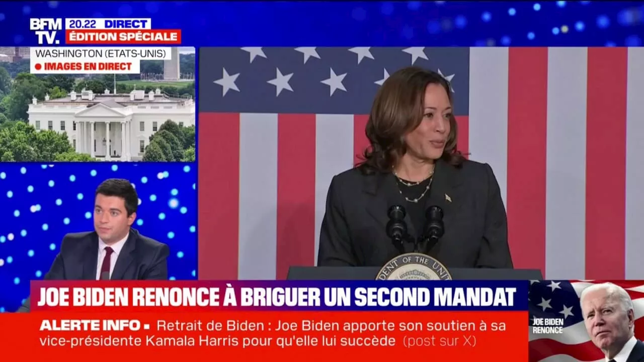 Retrait de Joe Biden: le président sortant des États-Unis apporte son soutien à Kamal Harris