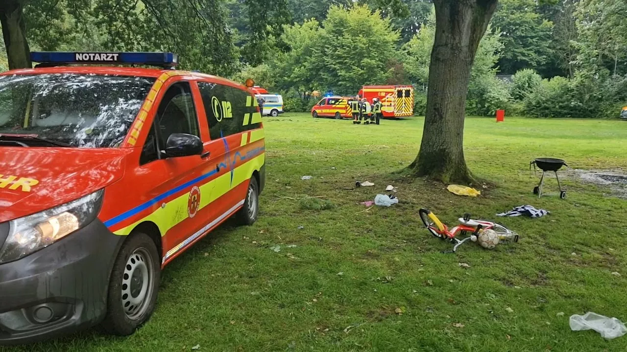 Unwetter in Niedersachsen: Kinder nach Blitzeinschlag in Lebensgefahr