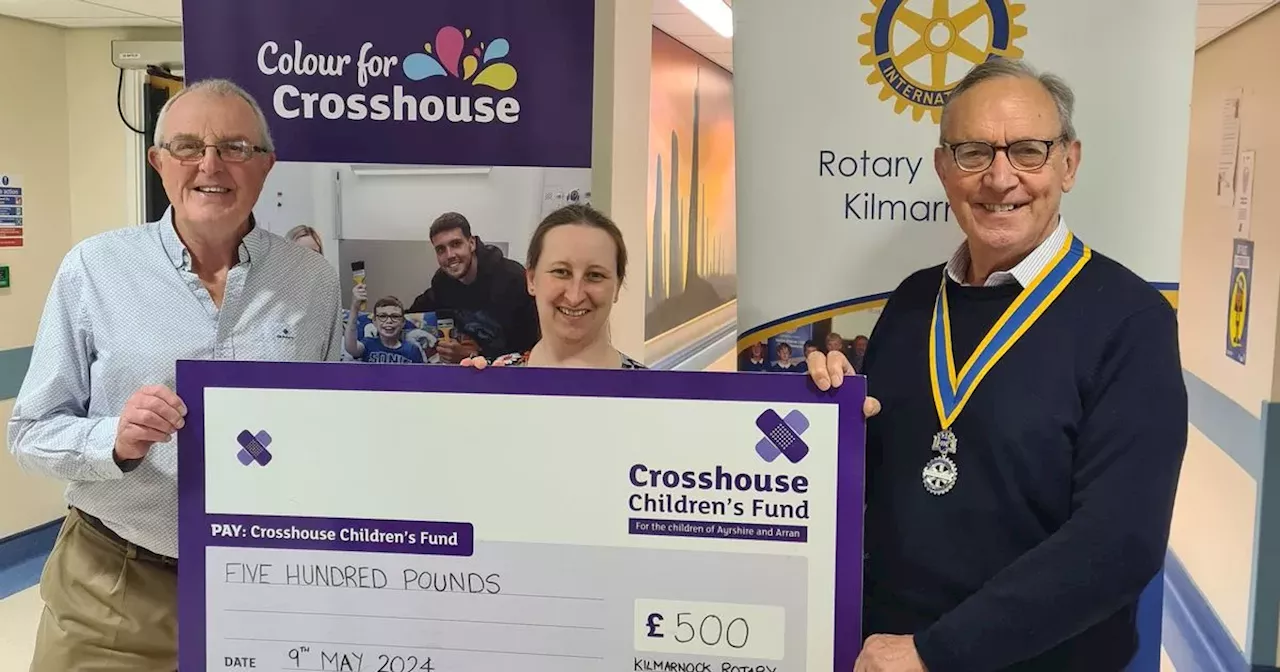 Kilmarnock Rotary Club makes thoughtful donation to Crosshouse Children’s Fund