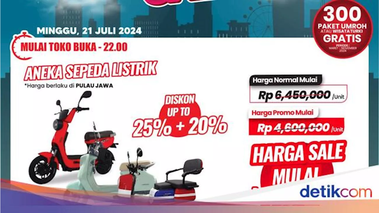 Diskon Gede-gedean di Transmart Full Day Sale, Sepeda Listrik Cuma Rp 3 Jutaan