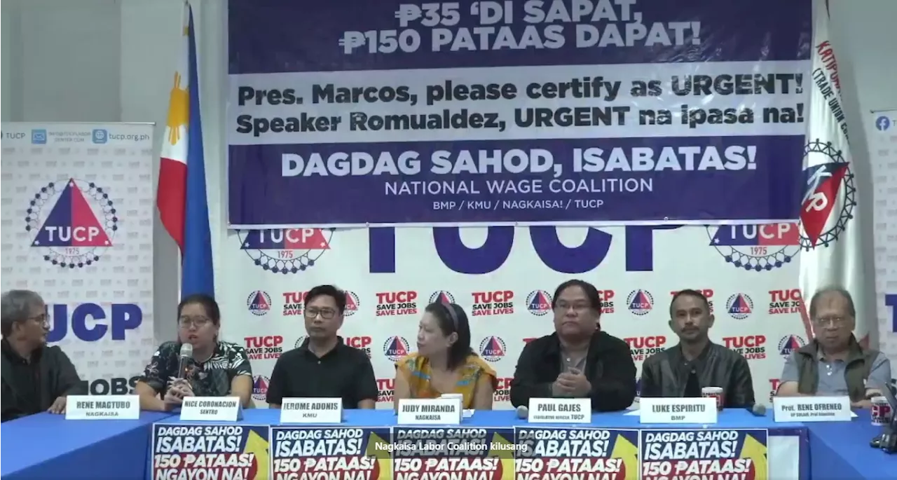 Labor groups urge PBBM to certify P150 wage hike in SONA protest