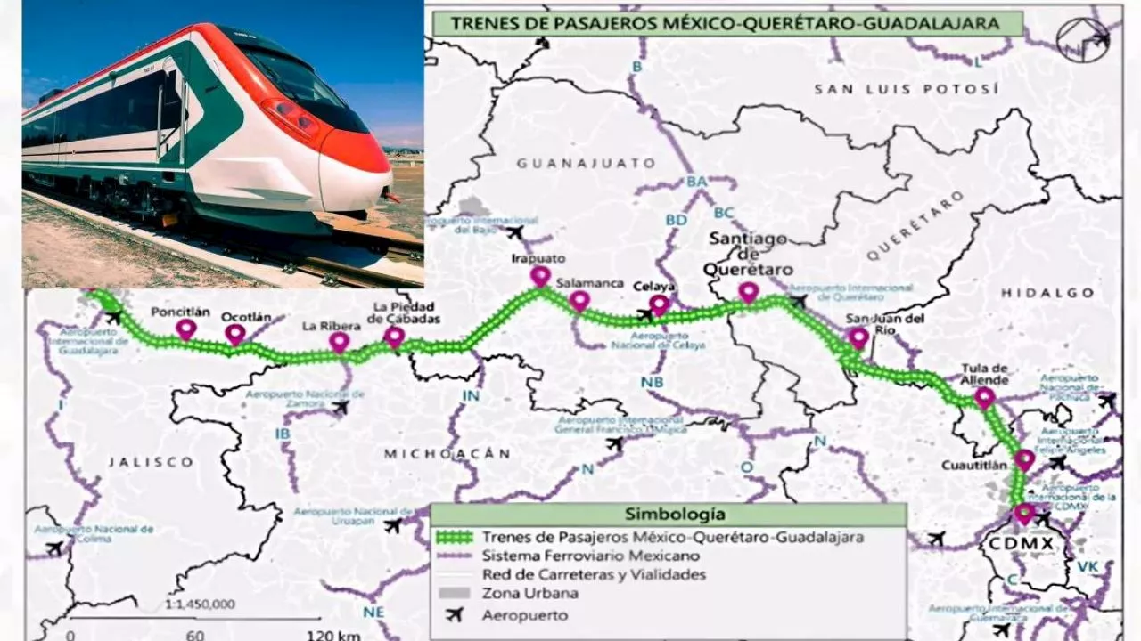 Esta es la ruta del Tren México-Querétaro-Guadalajara