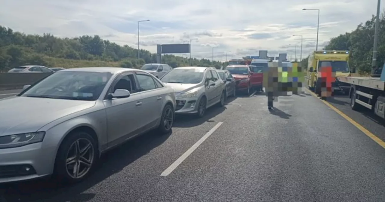 Major traffic disruption following five-car crash on M50