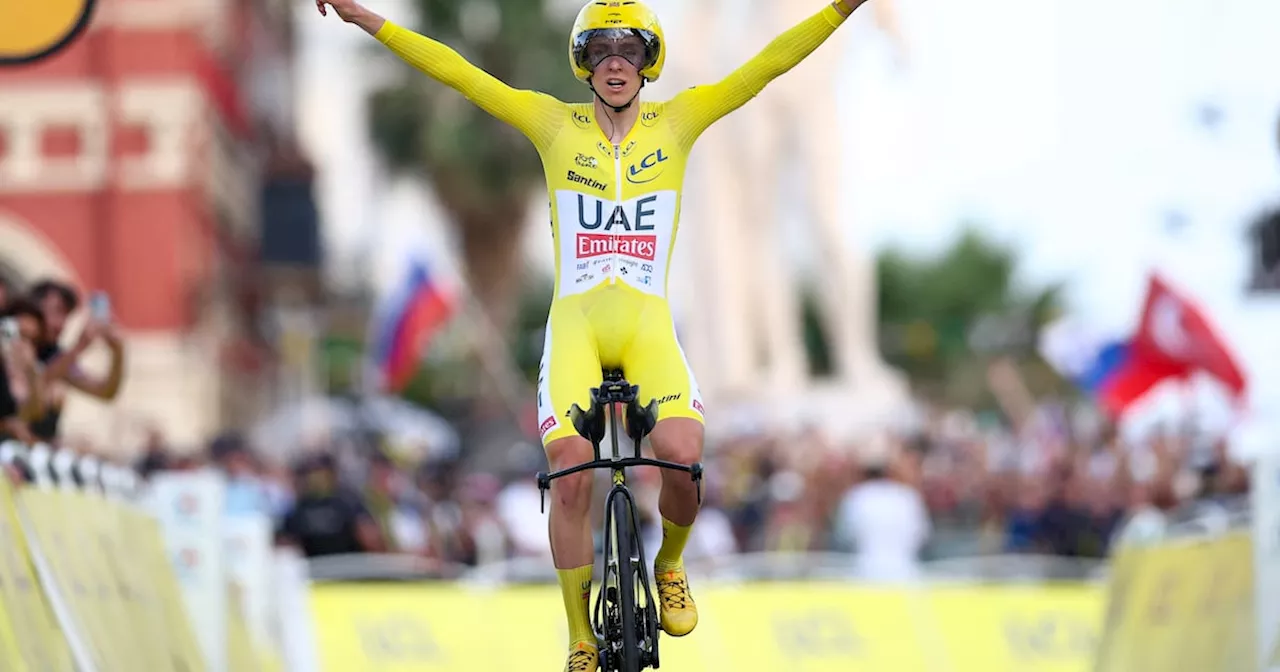 Tadej Pogacar wins final stage in Nice to secure third Tour de France title