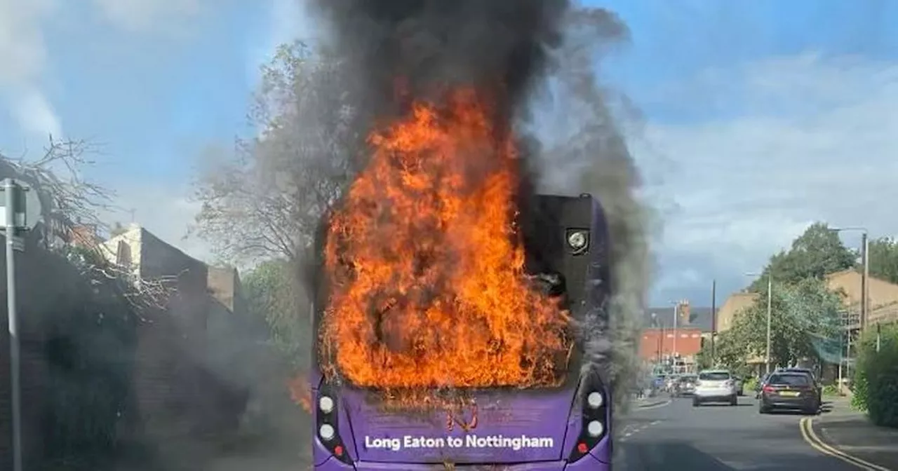 Hero dad saves passengers from huge Nottingham bus fire