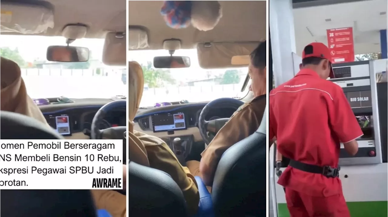 Pemobil Berseragam PNS Beli Bensin Rp10 Ribu Viral, Petugas SPBU Jadi Sorotan