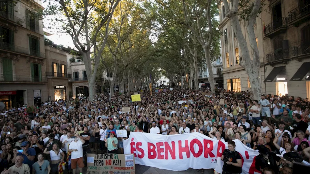 Thousands protest against mass tourism in Mallorca