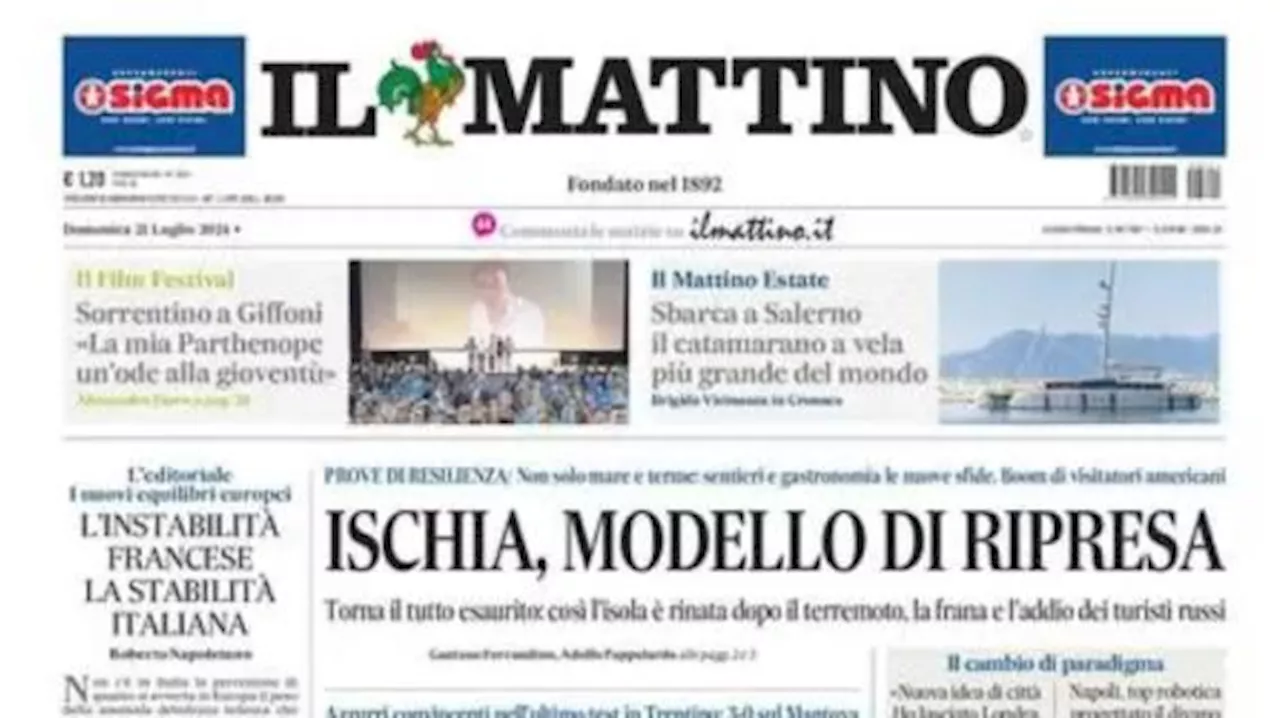 Il Mattino in prima pagina sul Napoli: 'Pressing e idee, il marchio di Conte'