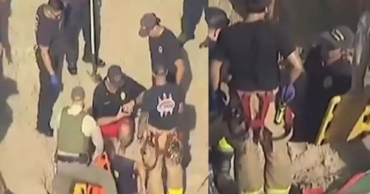 Video capta impresionante rescate de joven enterrada hasta el cuello en playa de California