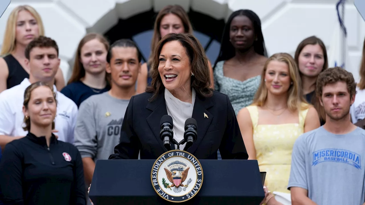 Harris lauds Biden's 'unmatched' legacy in 1st public appearance since Biden left 2024 race