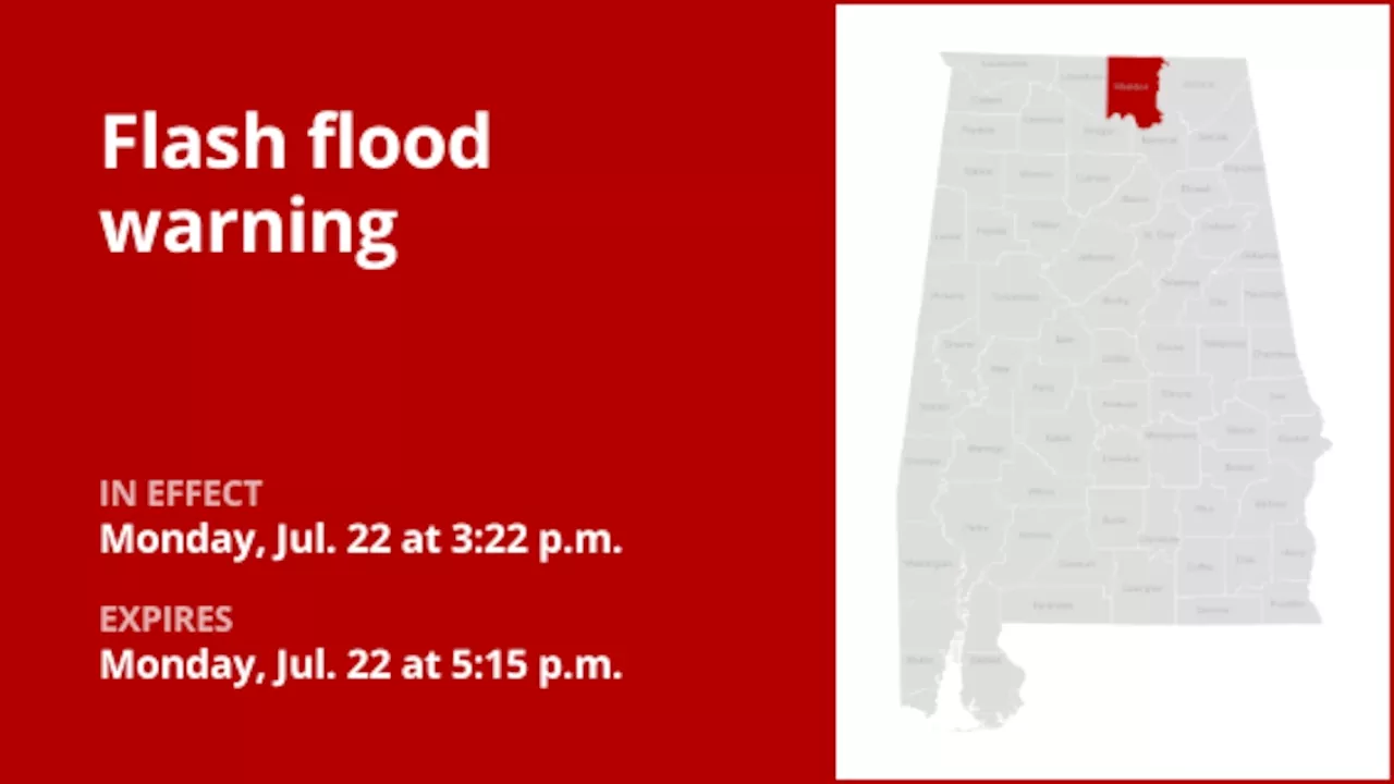 Flash flood warning issued for Madison County early Monday evening