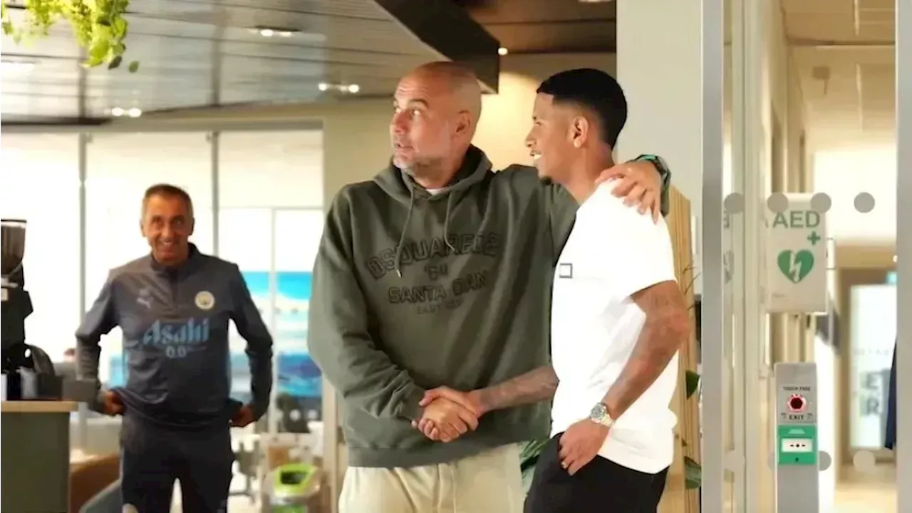 Savinho tem primeiro encontro com brasileiros e Guardiola no City; assista