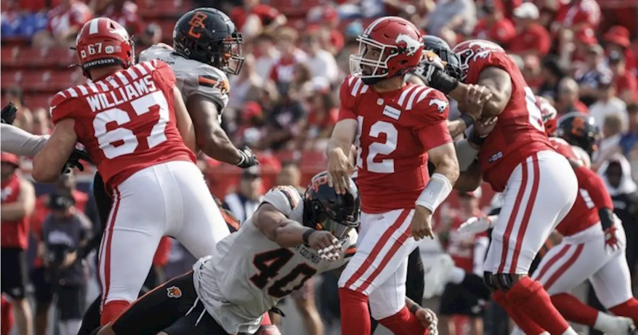 Jake Maier throws for 3 touchdowns, leads Stampeders to 25-24 win over Lions