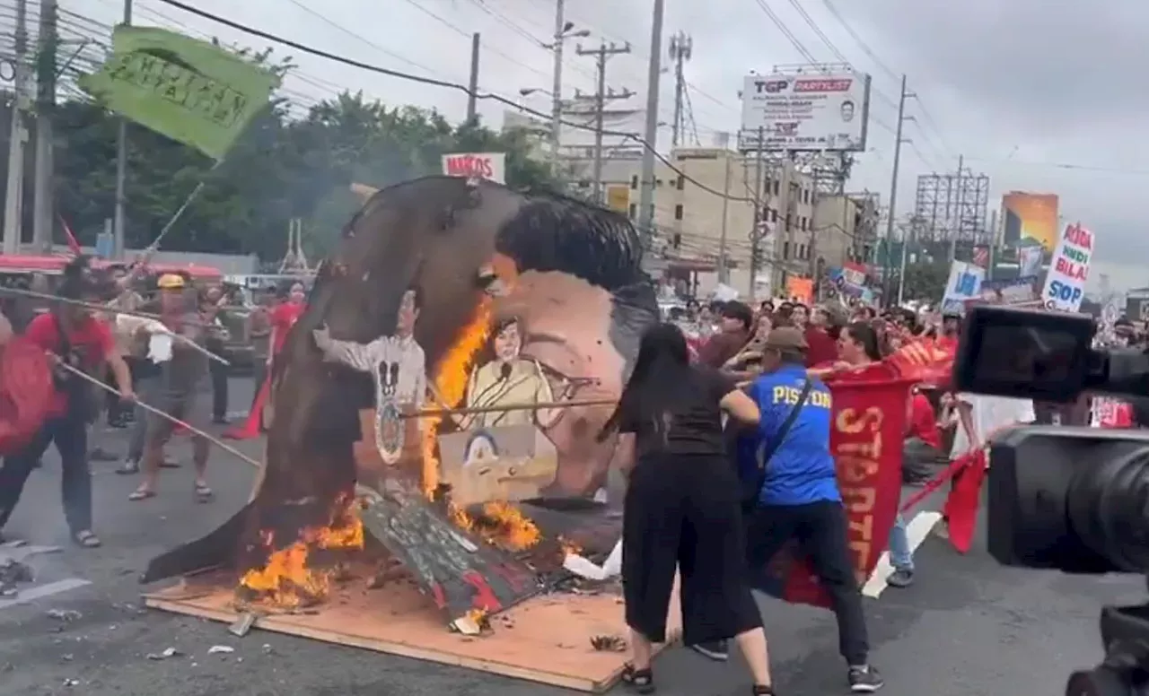 Ferdinand Marcos Jr Effigy of Marcos, VP Sara burned ahead of SONA