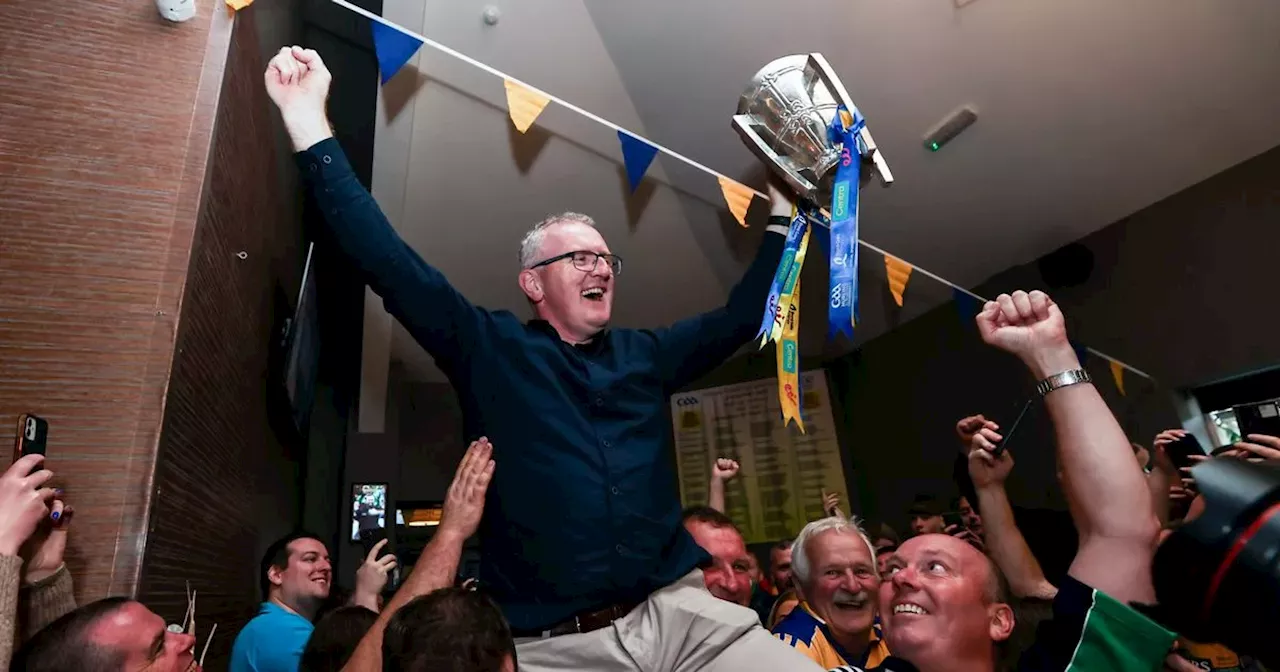 Clare manager Lohan carried aloft as he brings Liam MacCarthy Cup to home club