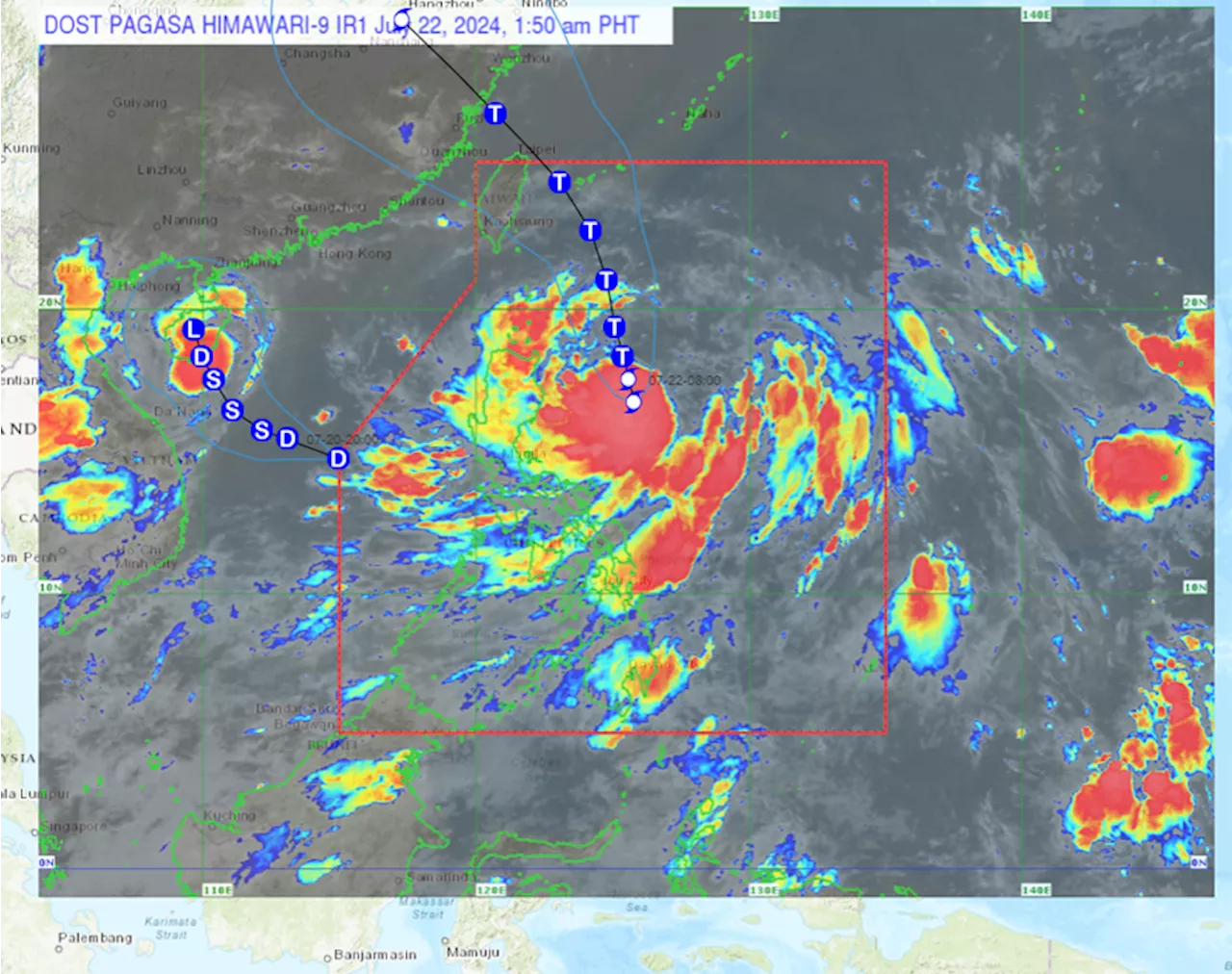 Carina strengthens into typhoon over Philippine Sea