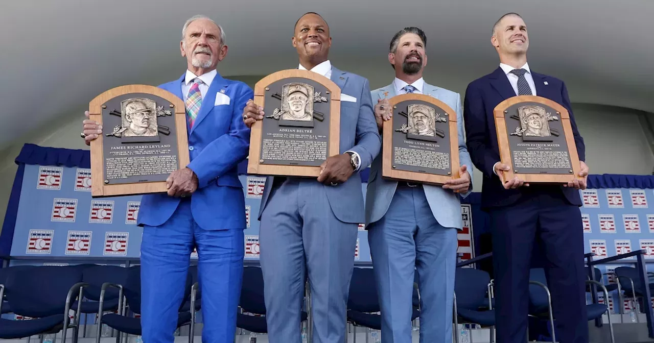 Beltré, Helton, Mauer and Leyland inducted into the Baseball Hall of ...