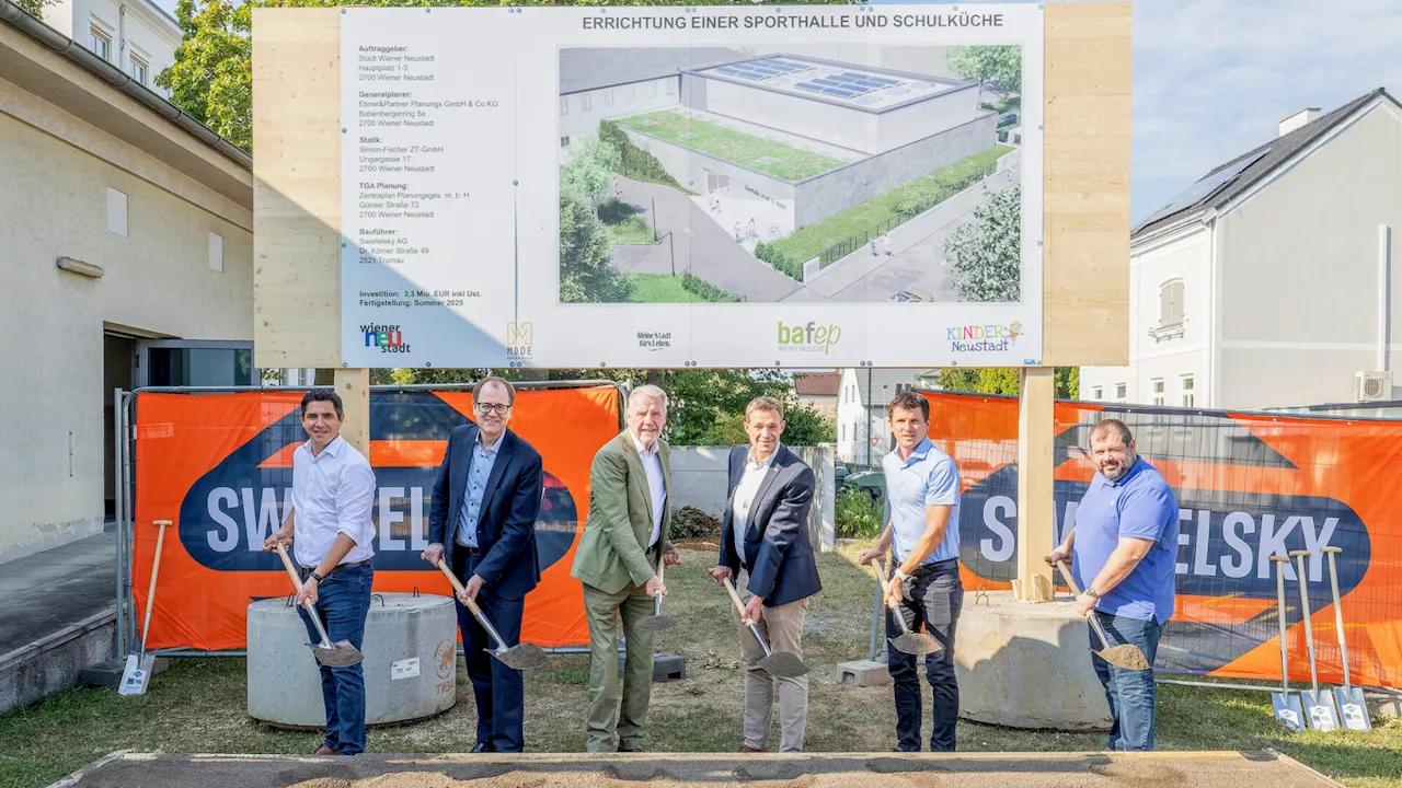 Spatenstich für neue Sporthalle und Schulküche der HLM Wr. Neustadt