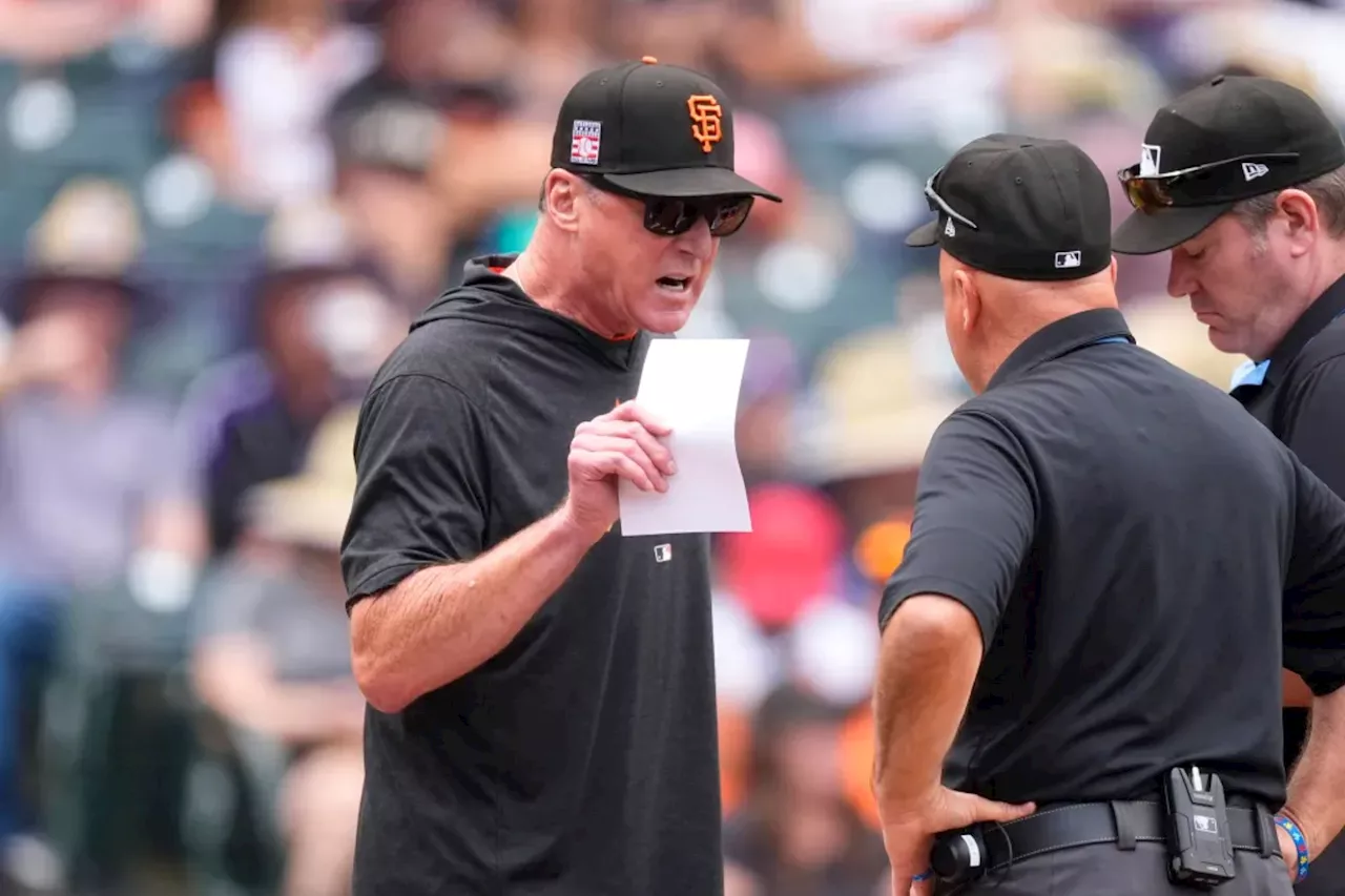 Giants' Bob Melvin tossed before game even started: 'I just talked too much'