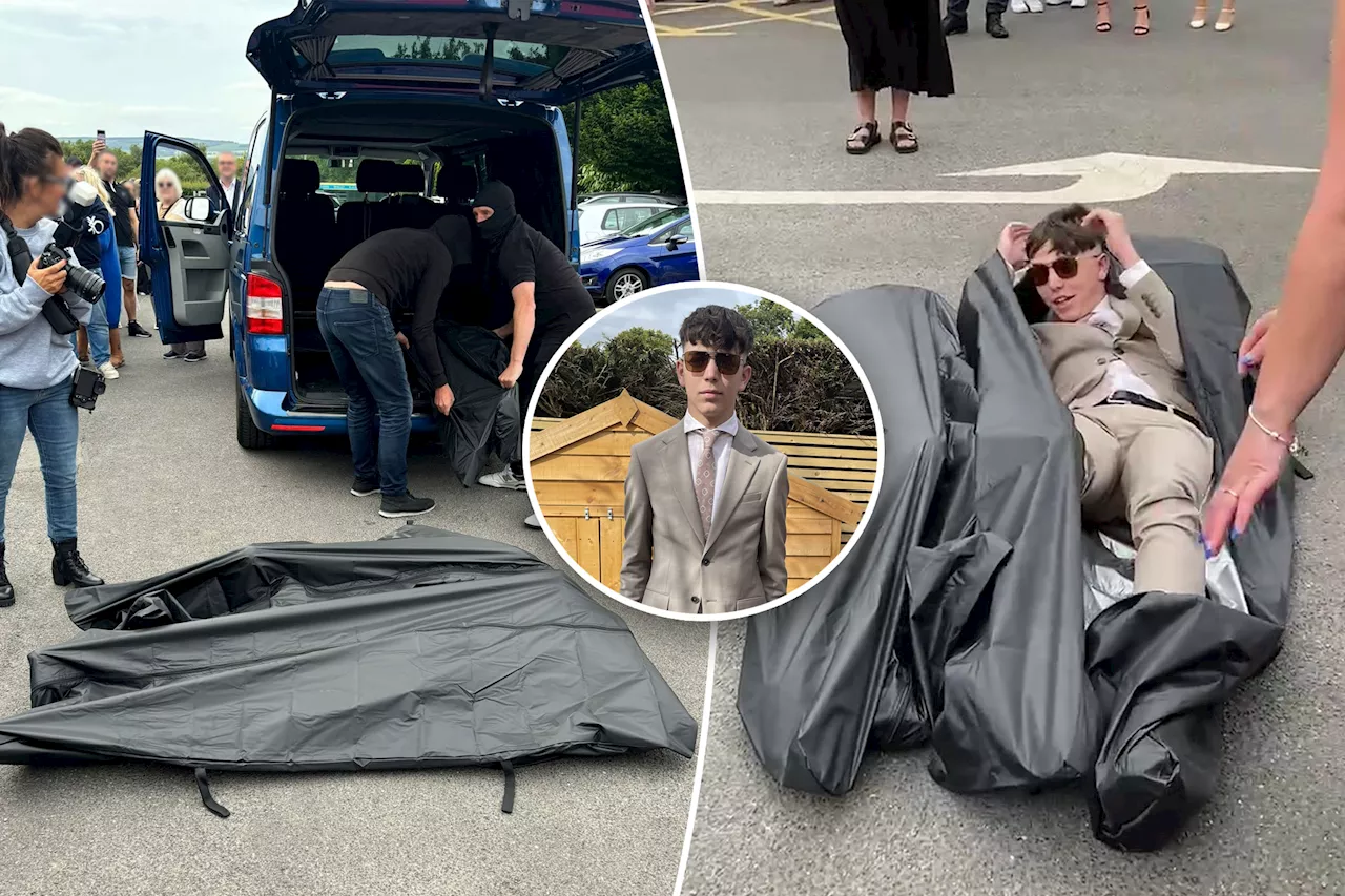 My son went to prom inside a body bag — it was a brilliant stunt his classmates will never forget