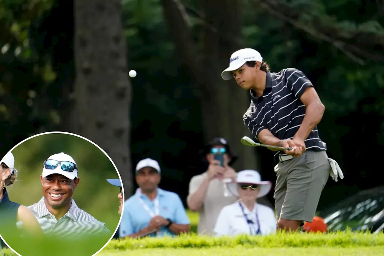 Tiger Woods keeps close eye on son Charlie's U.S. Junior Amateur round