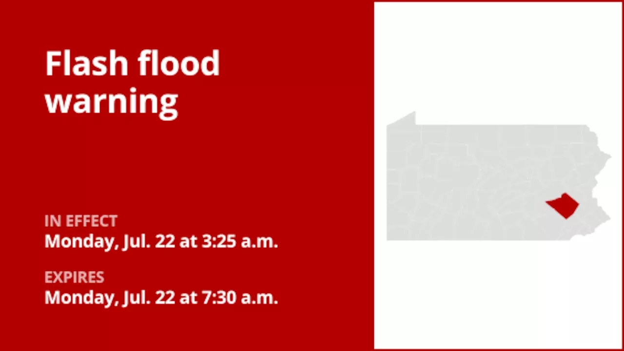 Berks County under a flash flood warning until Monday morning