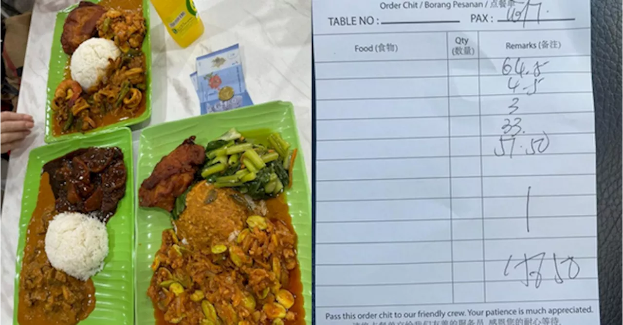 Netizens Debate After Man Is Charged RM156 For 3 Plates Of Mixed Rice