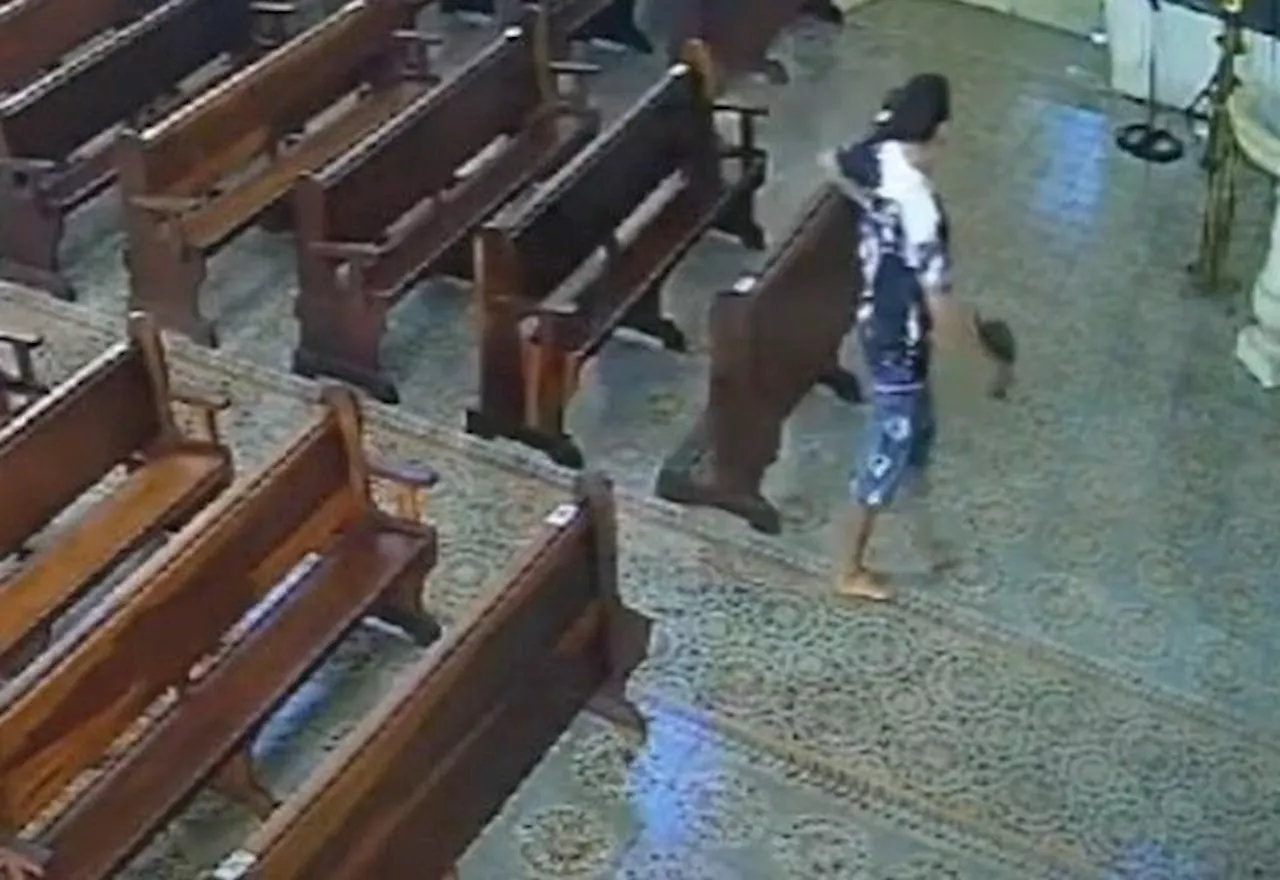 Ladrão tira boné antes de roubar igreja em Mato Grosso do Sul