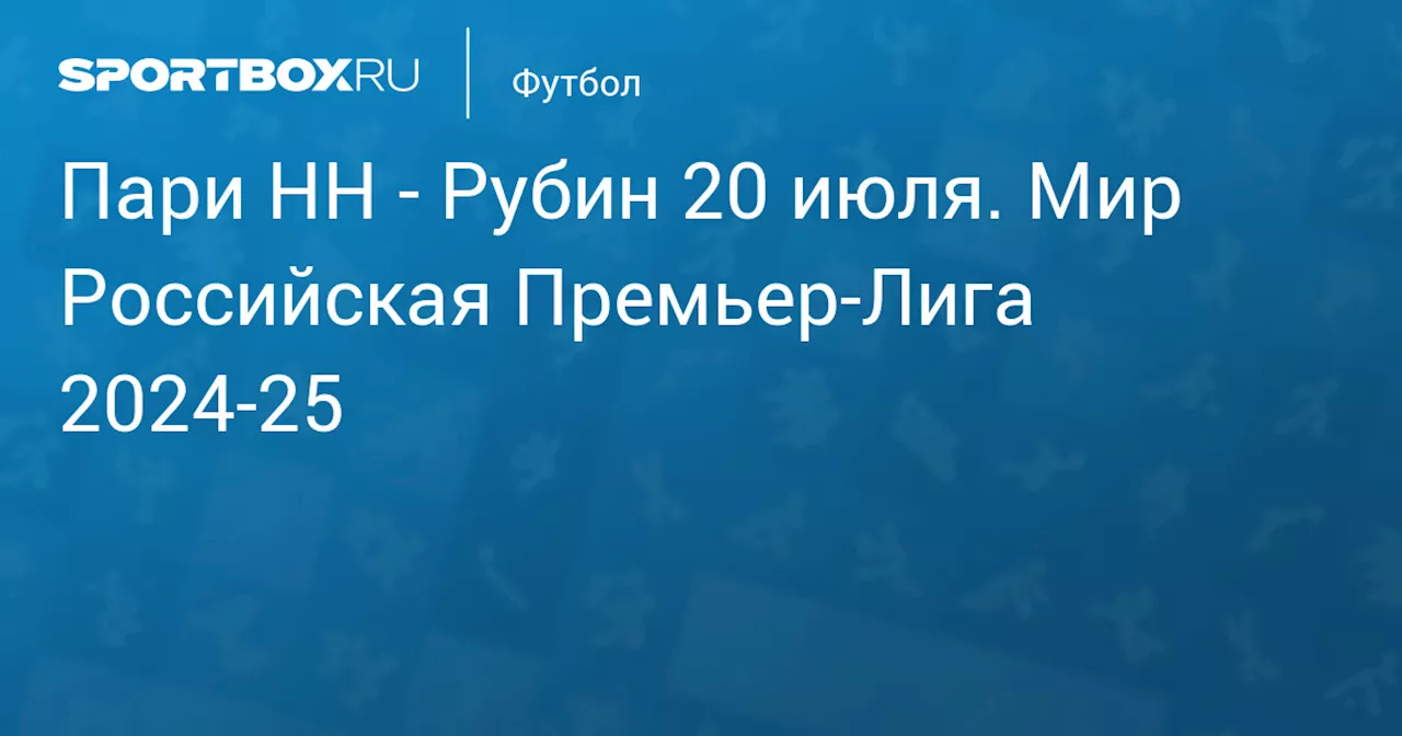  Рубин 22 июля. Мир Российская Премьер-Лига 2024-25. Протокол матча