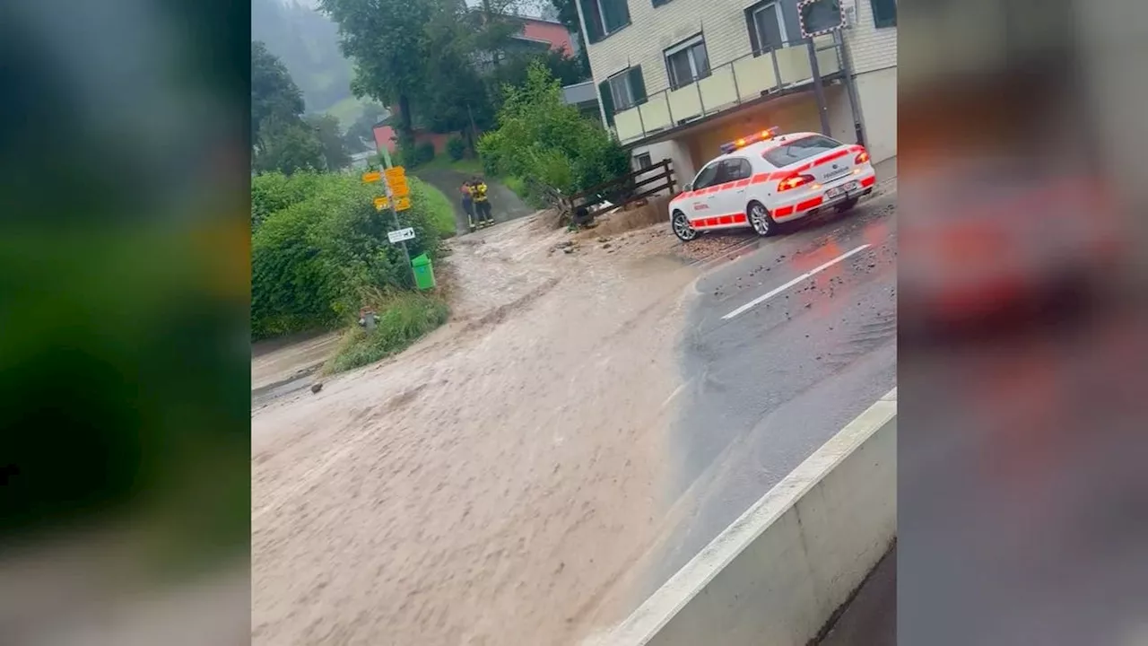 Heftiges Gewitter fordert Feuerwehren im Appenzellerland und Toggenburg