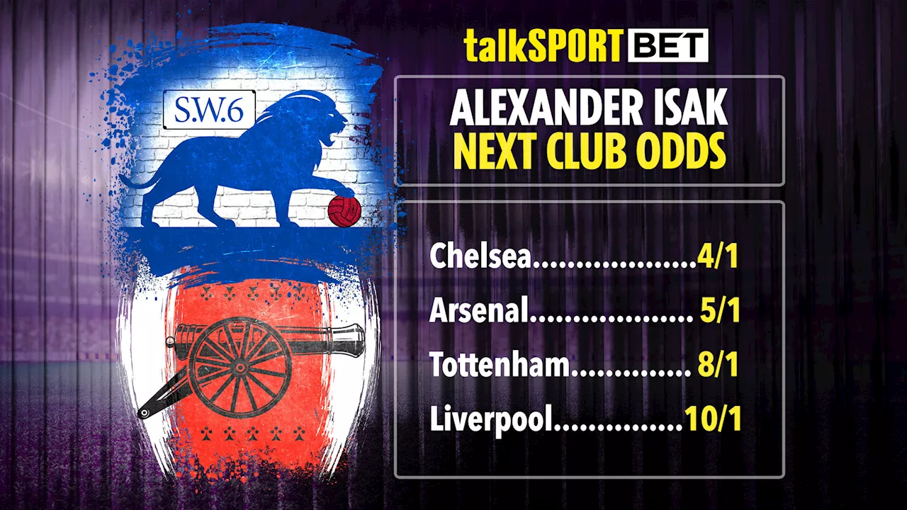 Alexander Isak next club odds: Chelsea lead Arsenal in race for Newcastle striker...