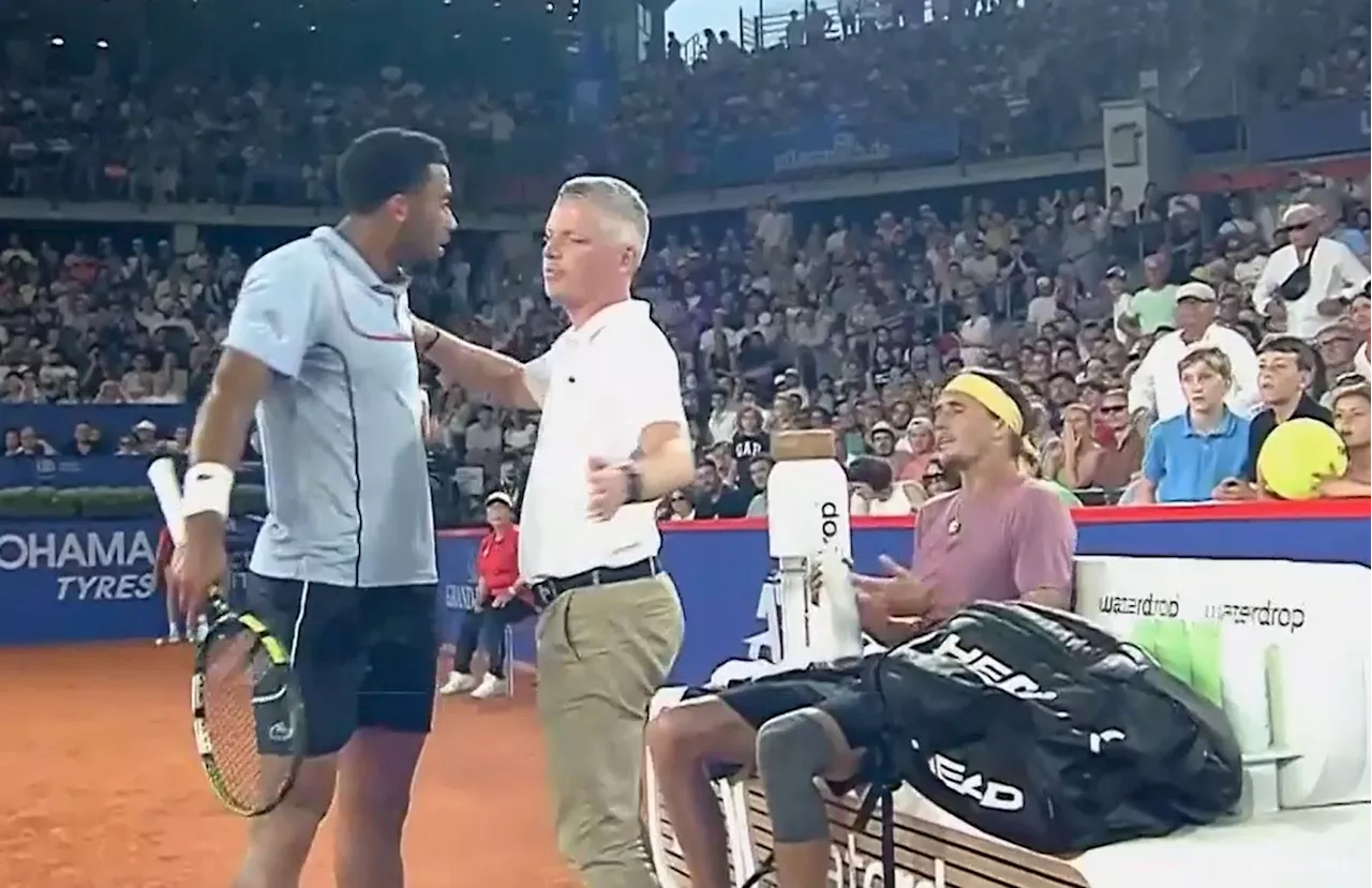 Umpire forced to separate Alexander Zverev and Arthur Fils as row erupts in bad tempered final...