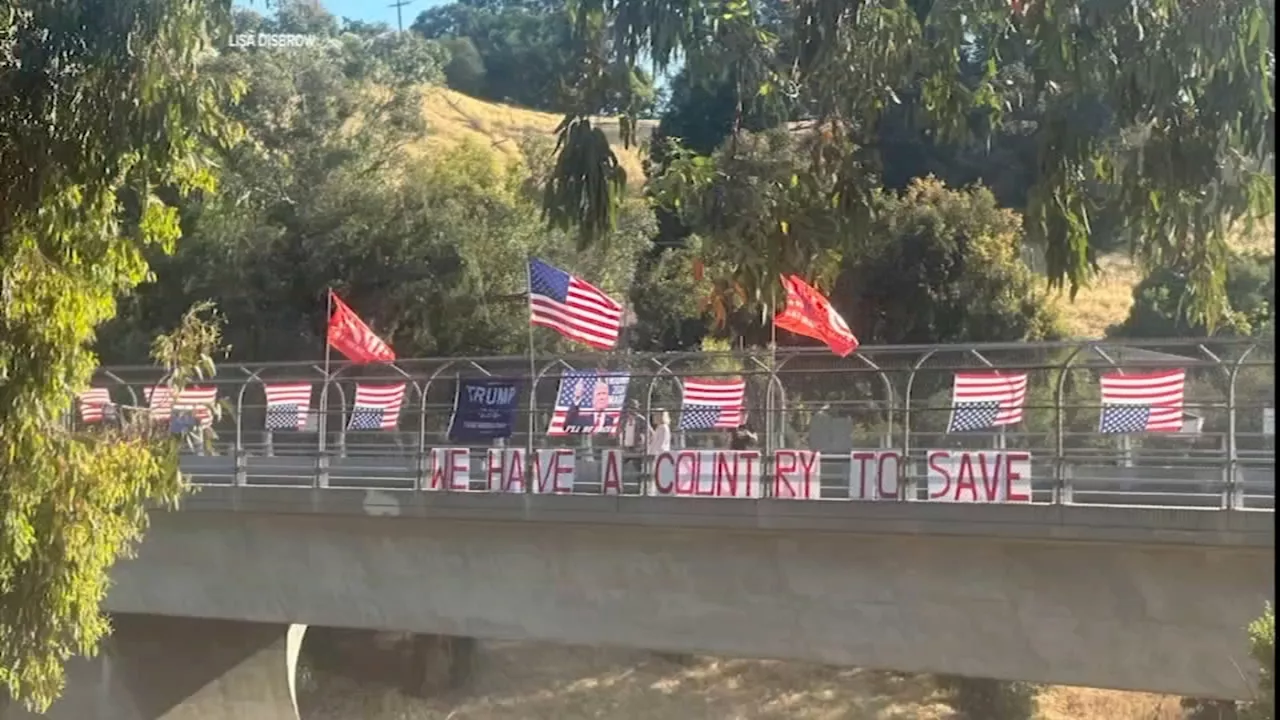 Trump supporters say their banners over Bay Area freeway are being unfairly targeted