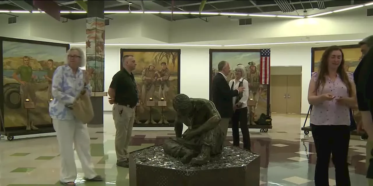 Traveling memorial honoring soldiers displayed in honor of fallen Service High grad